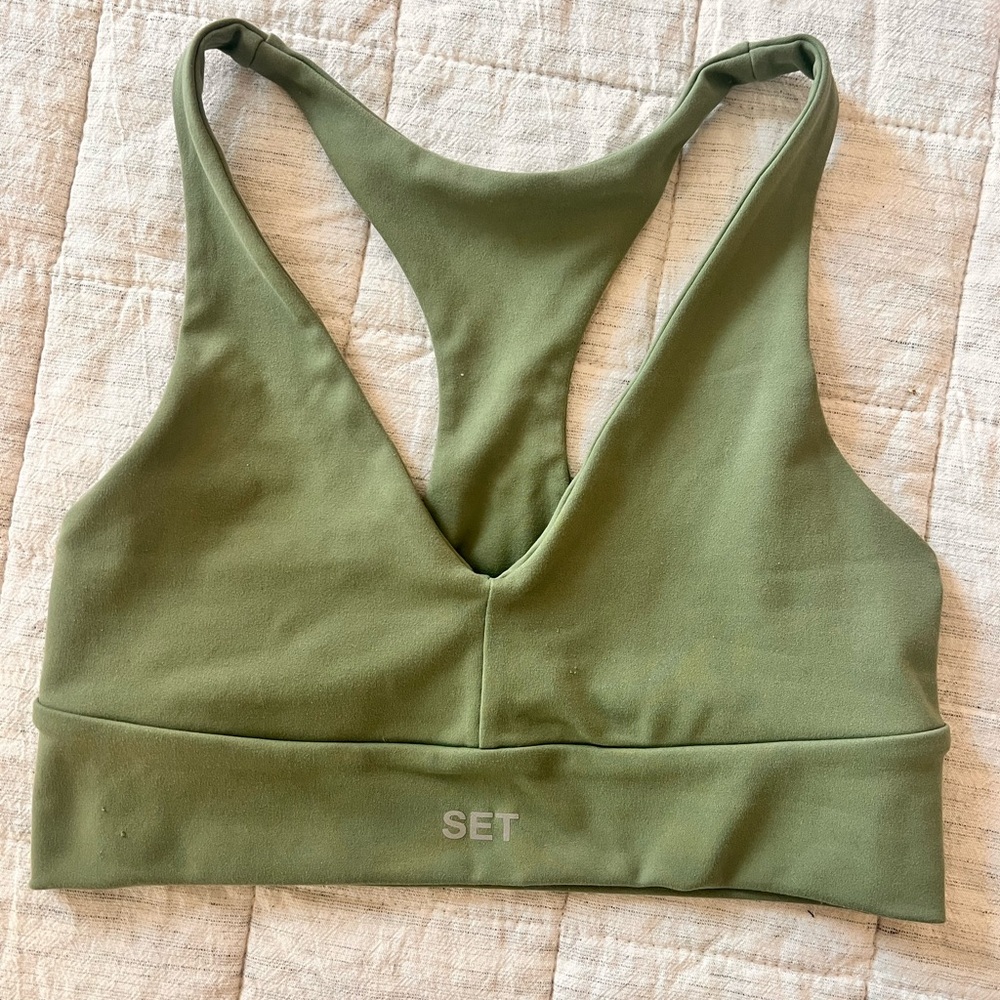 SET active Olive Green Sports Bra size XS